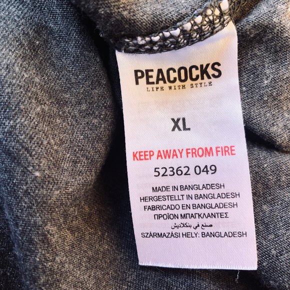 PEACOCKS Ltd from UK Gray Long Sleeve Top Henley Mens XL - Picture 10 of 13